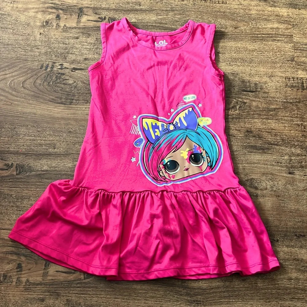 LOL pink dress size 4 girls